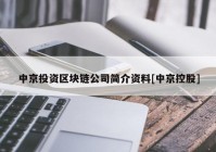 中京投资区块链公司简介资料[中京控股]